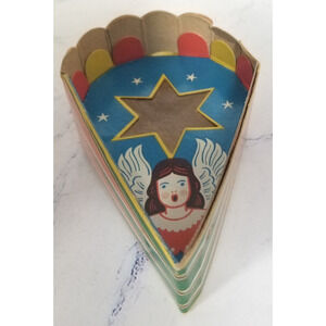 Vintage Cardboad Angel With Clear star Ornament